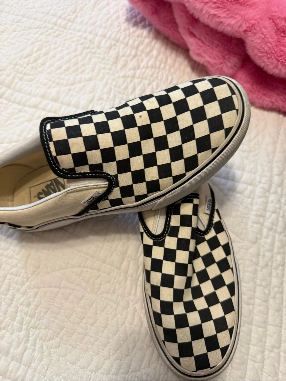 Platform Vans women’s Classic Slip-On Checkerboard Shoes size 10